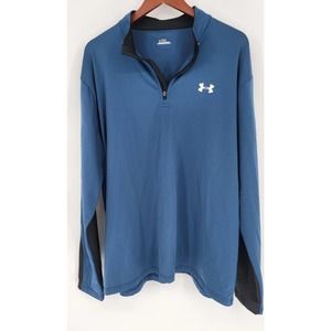Under Armour Slate Blue Quarter Zip Pullover Sweatshirt Men's XL